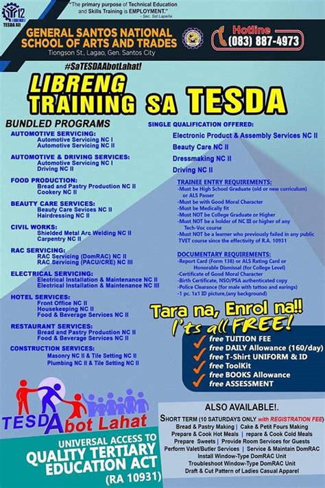 tesda zamboanga city courses offered 2024